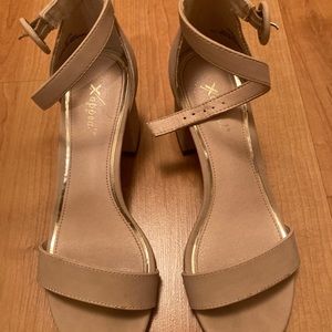 Size 6.5 nude heels worn once 2 inch